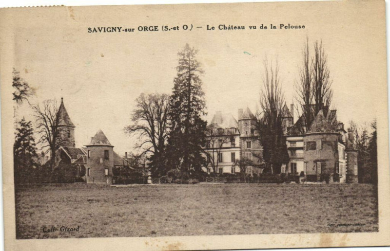 Carte postale ancienne Savigny sur Orge (S.-et-O.) Le Cháteau vu de la Pelouse à Igny