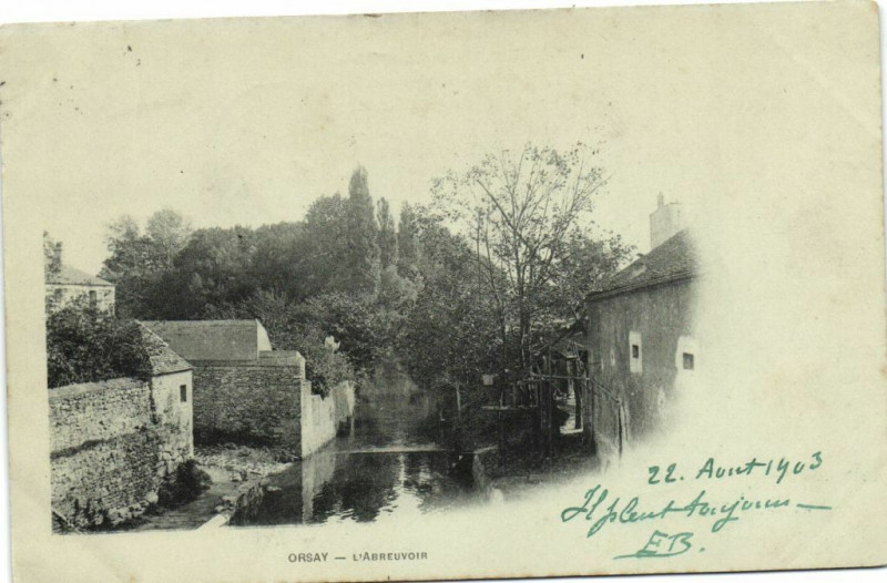Carte postale ancienne Orsay - L' Abreuvoir à Orsay
