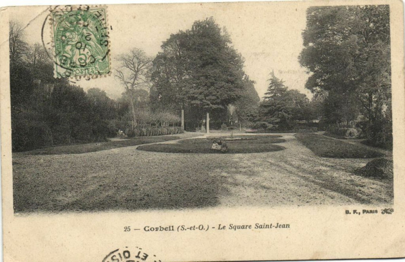 Carte postale ancienne Corbeil - (S.-et-O.) -Le Square Saint-Jean