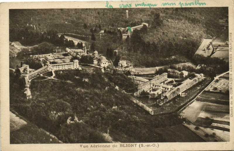 Carte postale ancienne Vue Aérienne de Bligny à Igny