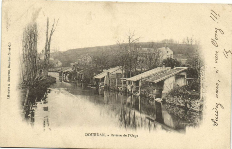 Carte postale ancienne Dourdan-Riviére de l'Orge à Dourdan