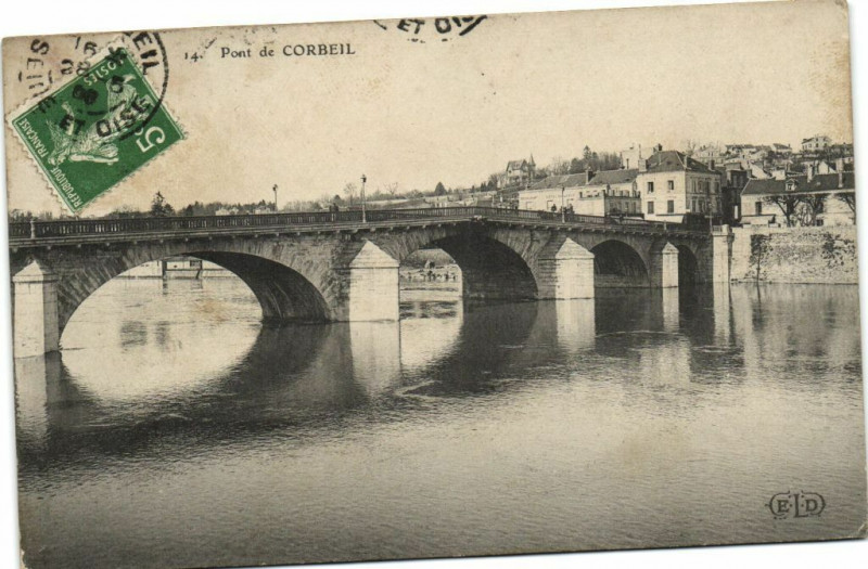 Carte postale ancienne Pont de Corbeil
