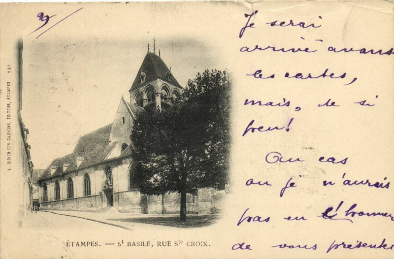Carte postale ancienne Etampes-St MASILE, Rue Ste Croix à Étampes