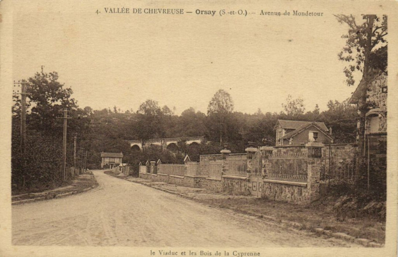 Carte postale ancienne Vallee De Chevreuse-Orsay-Avenue de Mondetour à Orsay