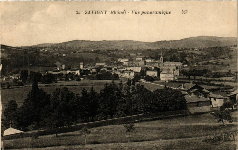 Carte postale ancienne Savigny - Vue Panoramique à Savigny