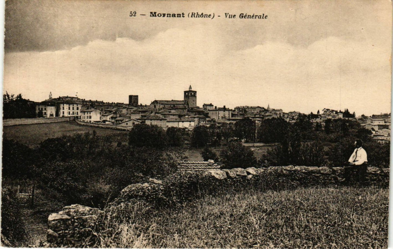 Carte postale ancienne Mornant - Vue générale à Mornant