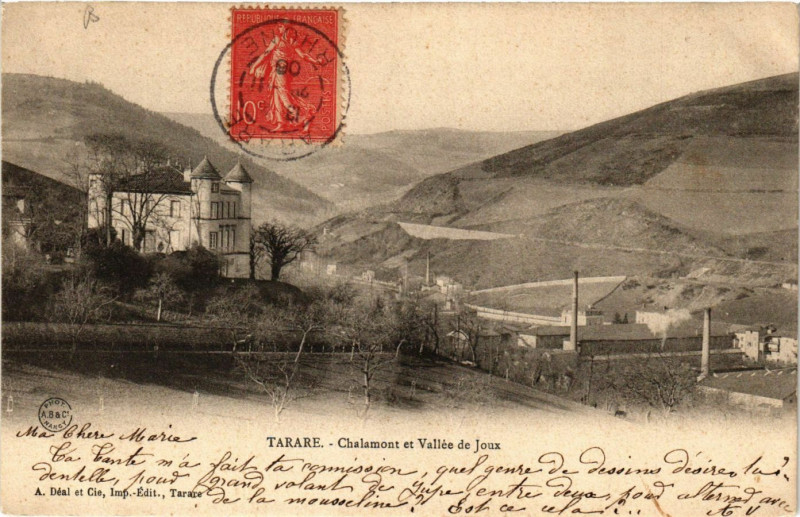 Carte postale ancienne Tarare - Chalamont et Vallée de Joux à Tarare