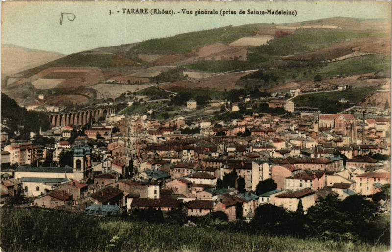 Carte postale ancienne Tarare - Vue générale - Prise de Ste-Madeleine à Tarare