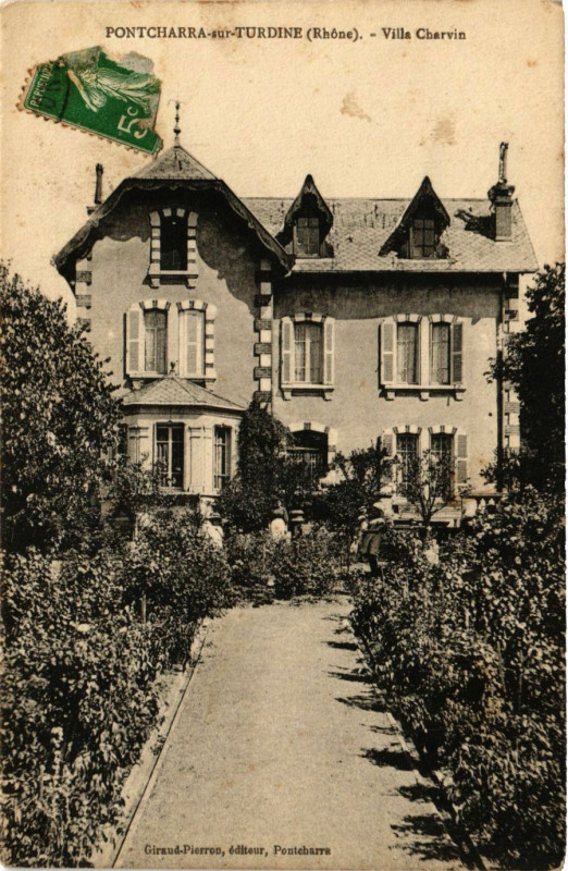 Carte postale ancienne Pontcharra-sur-Turdine - Villa Charvin