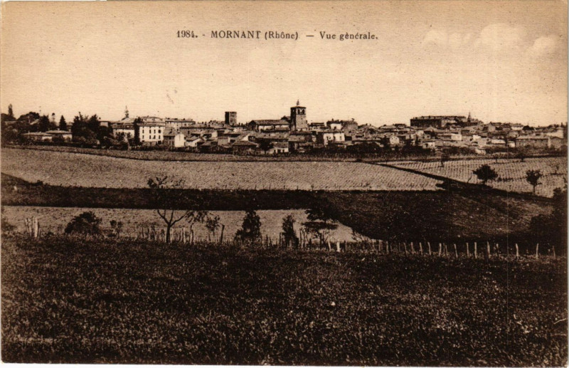 Carte postale ancienne Mornant - Vue générale à Mornant
