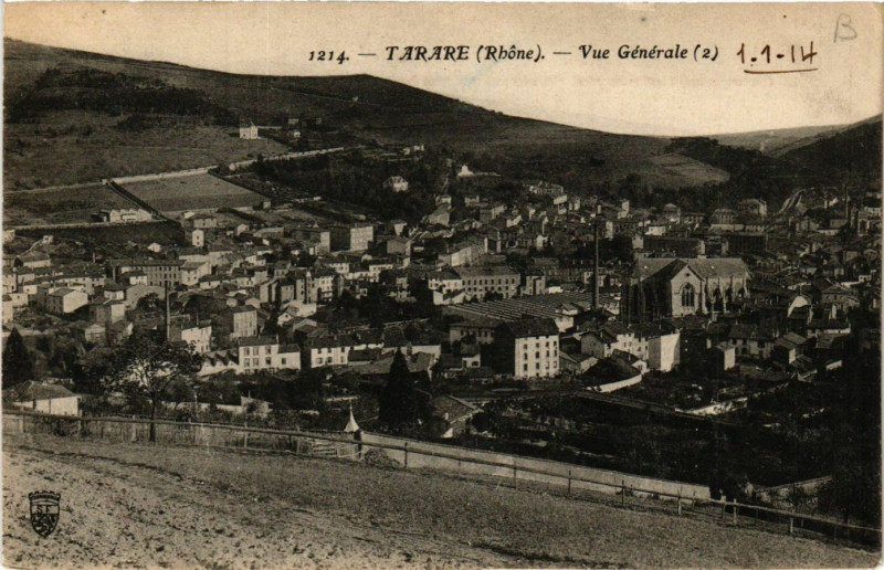Carte postale ancienne Tarare - Vue générale à Tarare