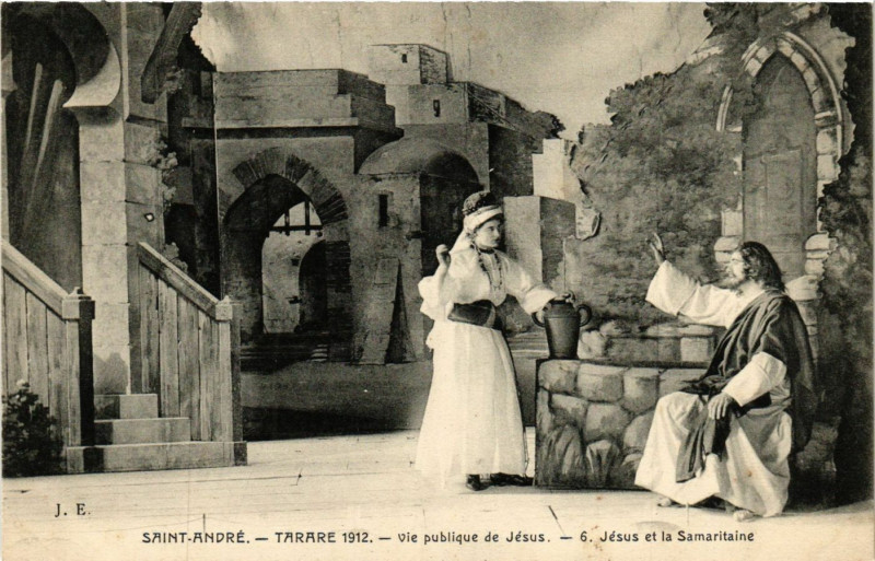 Carte postale ancienne Tarare - Saint-André - Vie Publique de Jésus - 1912 à Tarare