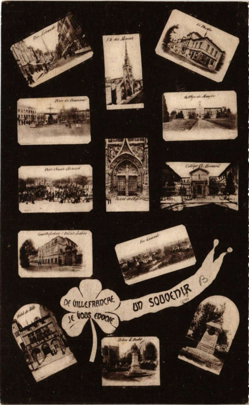 Carte postale ancienne Villefranche-sur-Saone - Scenes - Un Souvenir à Villefranche-sur-Saône