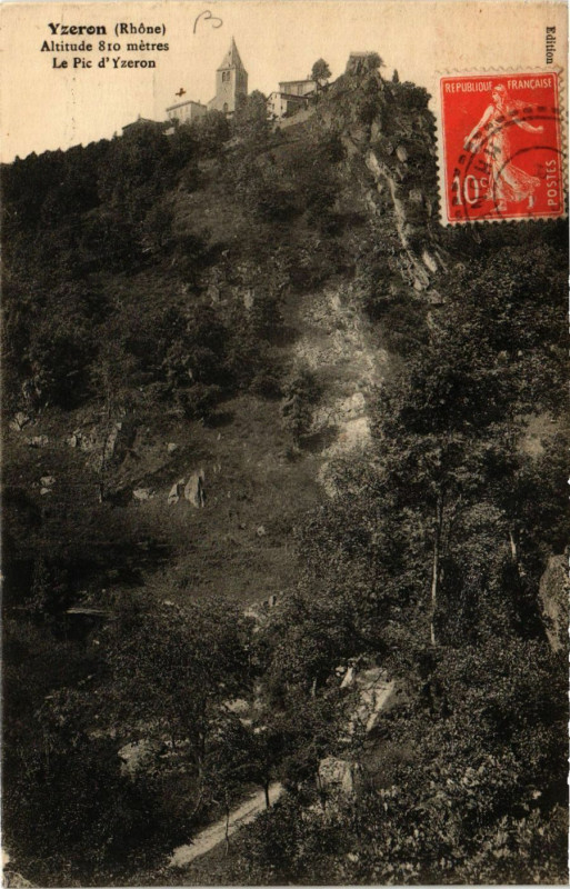 Carte postale ancienne Ytzeron - Le Pic d'Ytzeron - Altitude 810 metres