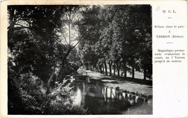 Carte postale ancienne Ecluse dans le parc a Ytzeron