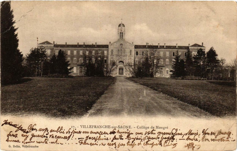 Carte postale ancienne Villefranche-sur-Saone College de Mongre à Villefranche-sur-Saône