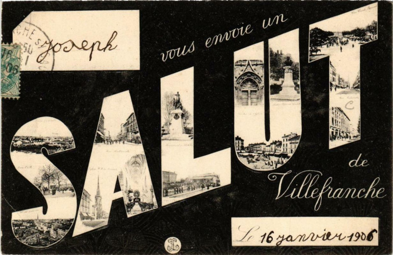 Carte postale ancienne Salut de Villefranche
