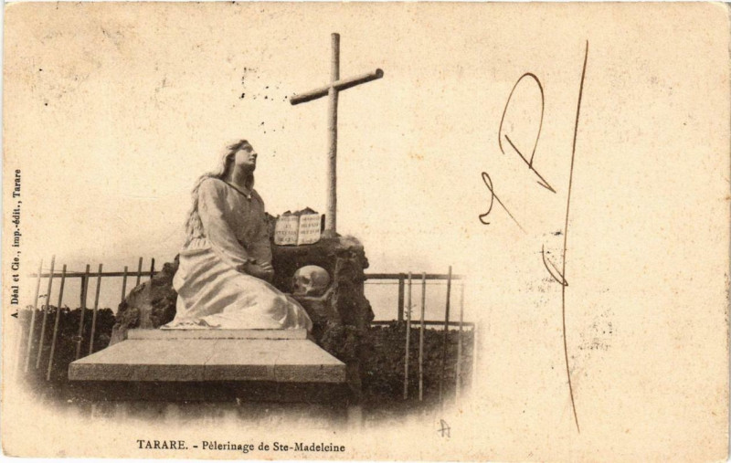 Carte postale ancienne Tarare Pelerinage de Ste-Madeleine à Tarare