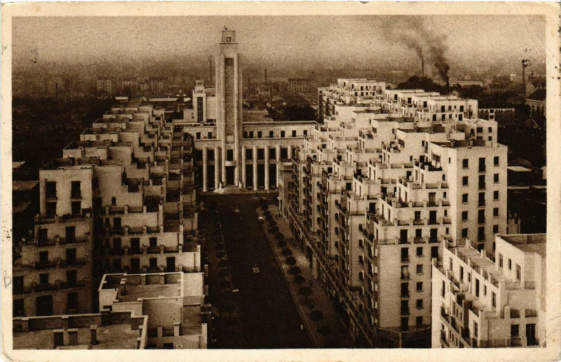 Carte postale ancienne Villeurbanne Vue prise d'une des Tours de 18 etages à Villeurbanne