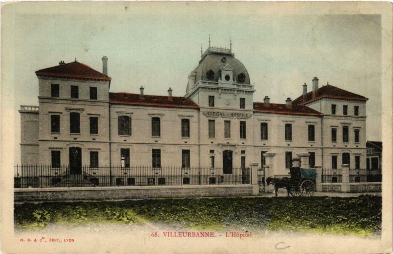 Carte postale ancienne Villeurbanne L'Hopital à Villeurbanne