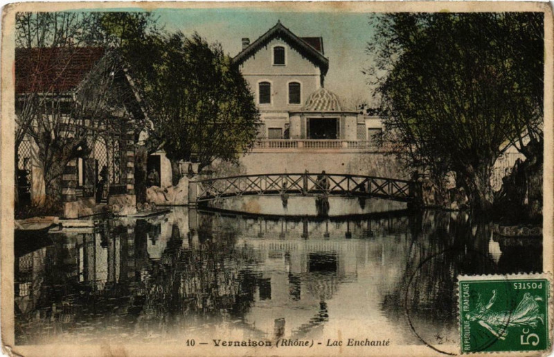 Carte postale ancienne Vernaison Lac Enchante à Vernaison