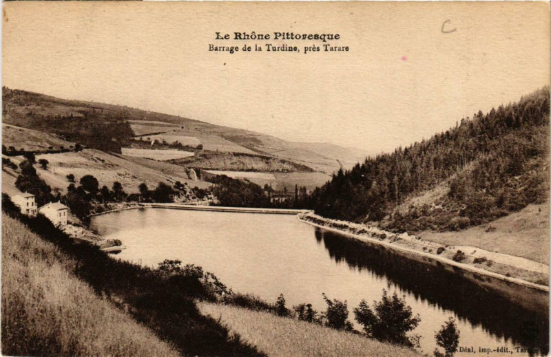 Carte postale ancienne Tarare Barrage de la Turdine à Tarare