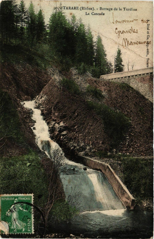 Carte postale ancienne Tarare - Barrage de la Turdine - La Cascade à Tarare
