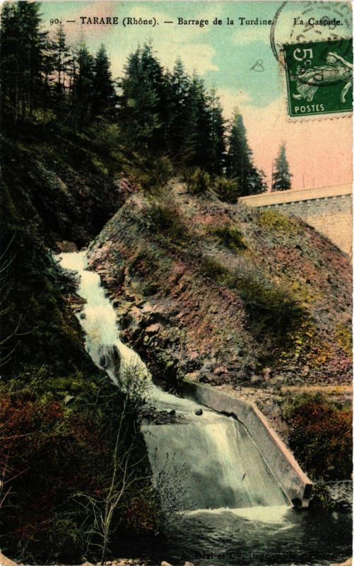 Carte postale ancienne Tarare - Barrage de la Turdine - La Cascade à Tarare