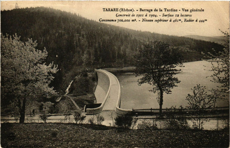 Carte postale ancienne Tarare - Barrage de la Turdine - Vue générale à Tarare