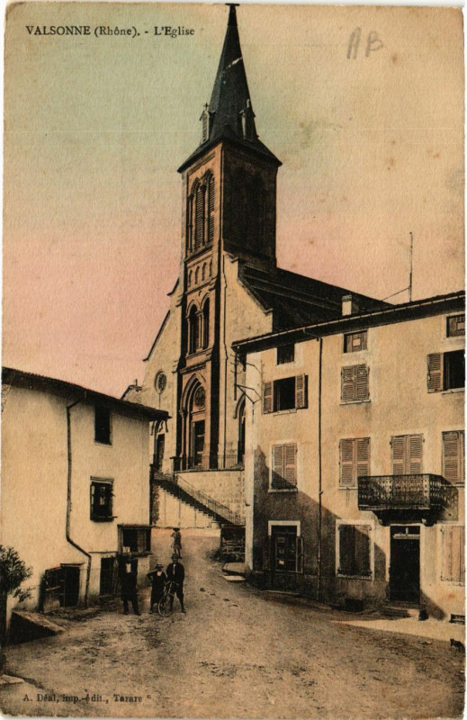Carte postale ancienne Valsonne - Eglise à Valsonne