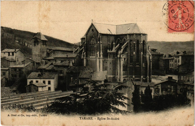 Carte postale ancienne Tarare - Eglise Saint-André à Tarare