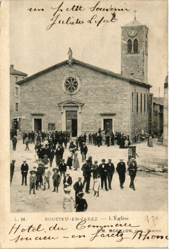 Carte postale ancienne Soucieu-en-Jarret - Eglise