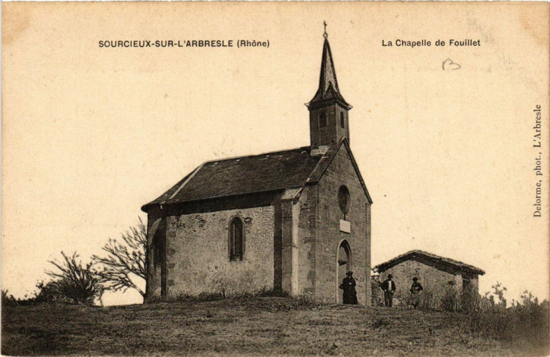 Carte postale ancienne Sourcieux-sur-l'Arbresle - La Chapelle de Fouillet à L'Arbresle