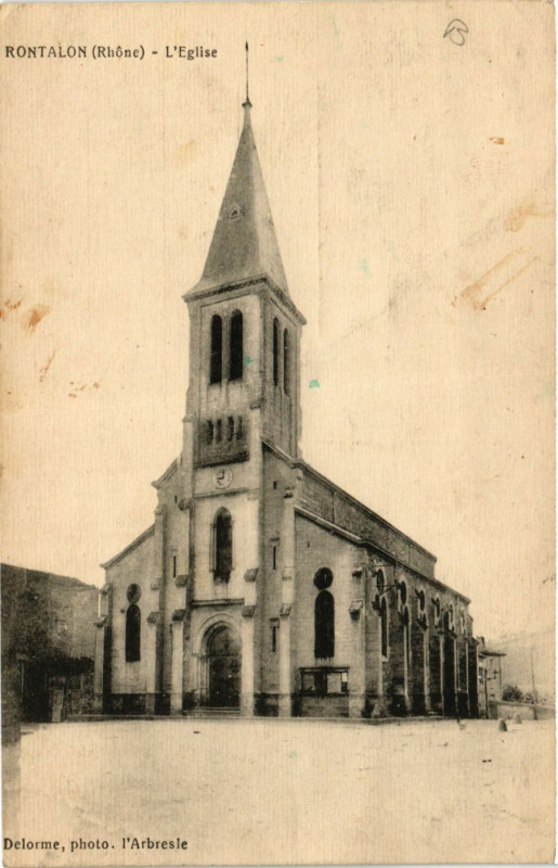 Carte postale ancienne Rontalon - Eglise à Rontalon