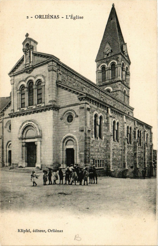 Carte postale ancienne Orlienas - Eglise à Orliénas