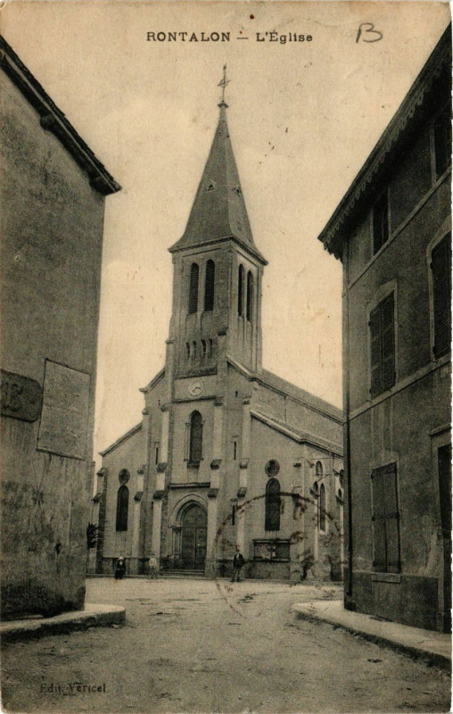 Carte postale ancienne Rontalon - Eglise à Rontalon