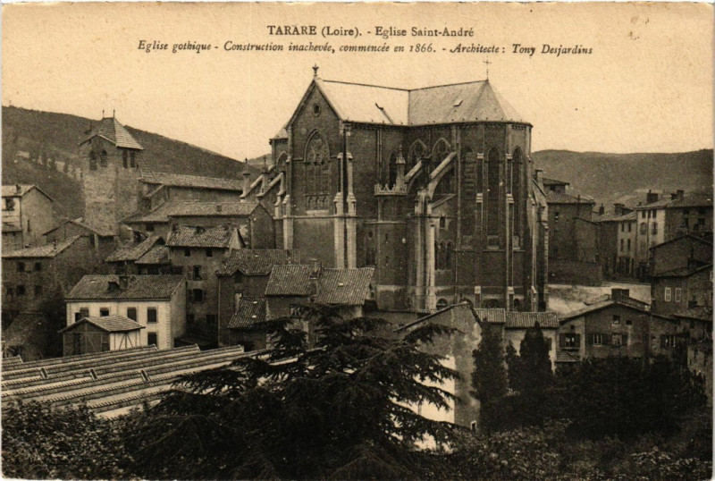 Carte postale ancienne Tarare - Eglise Saint-André à Tarare