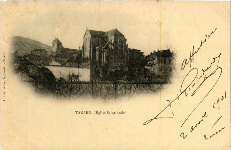 Carte postale ancienne Tarare Eglise Saint-Andre à Tarare