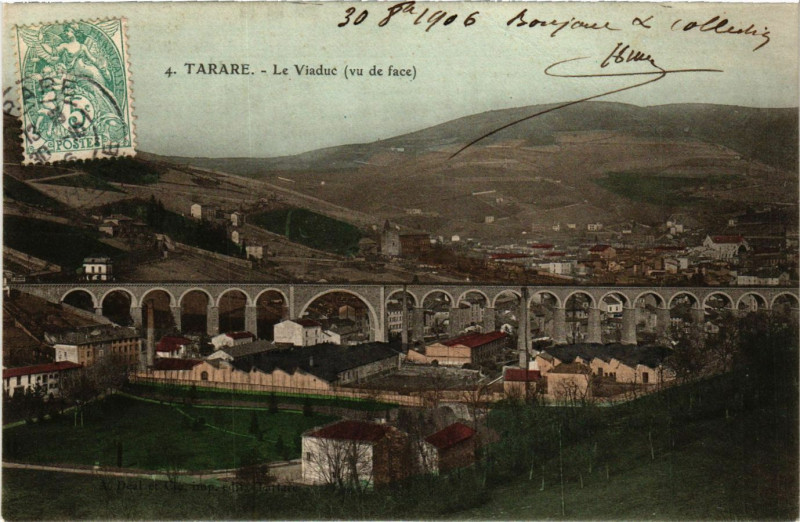 Carte postale ancienne Tarare - Le Viaduc - Vu de Face à Tarare