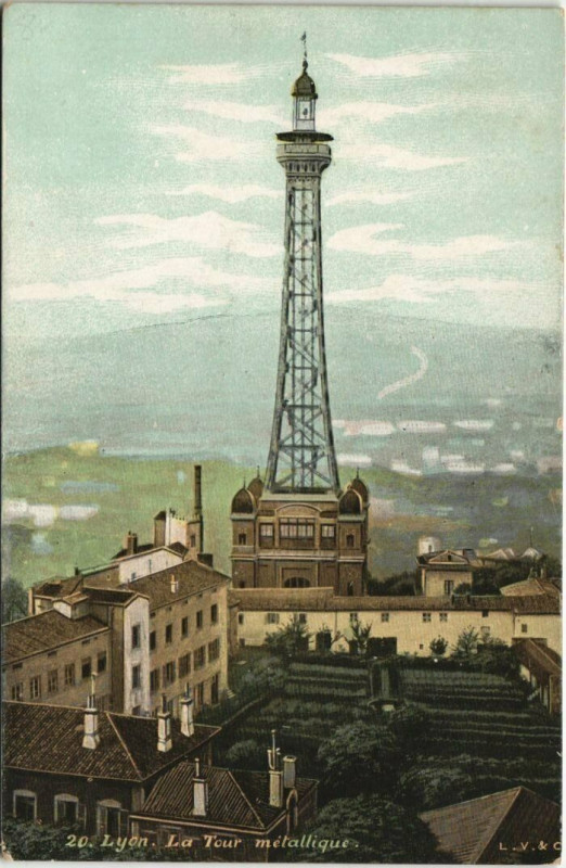 Carte postale ancienne Lyon La Tour Métallique à Lyon