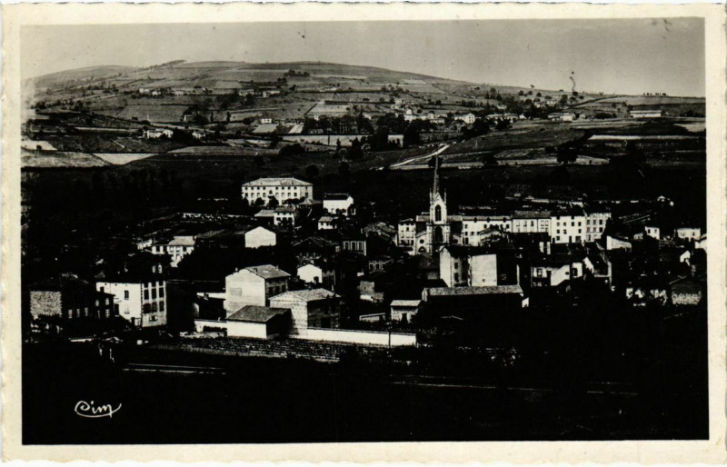 Carte postale ancienne Pontcharra-sur-Turdine - Vue Generale