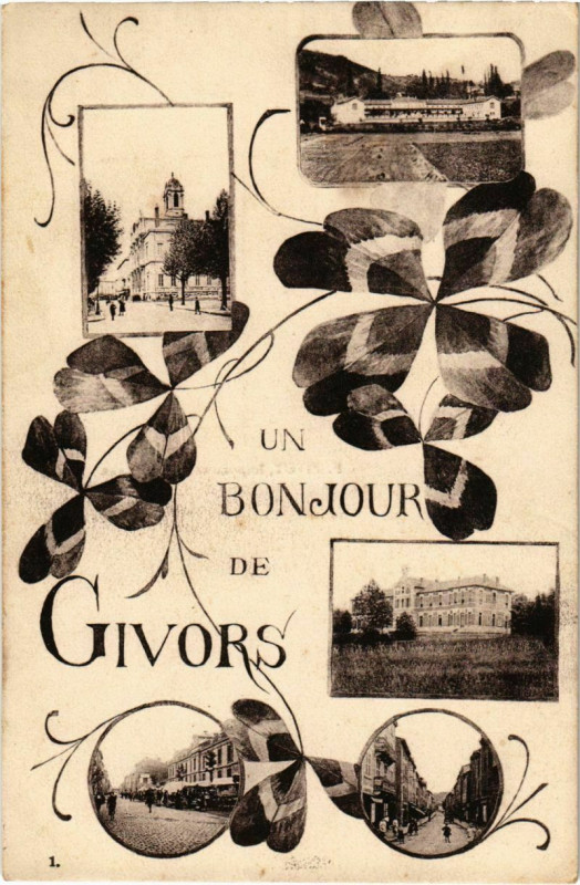 Carte postale ancienne Givors - Un Bonjour de Givors - Scenes à Givors