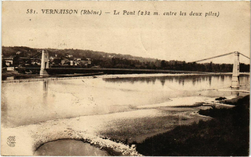 Carte postale ancienne Vernaison - Le Pont à Vernaison