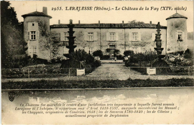 Carte postale ancienne Larajasse - Le Chateau de la Fay à Larajasse