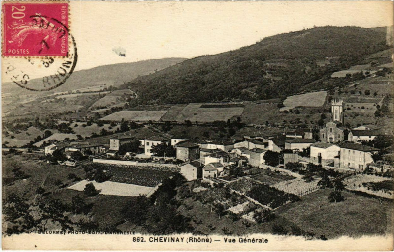 Carte postale ancienne Chevinay - Vue Generale à Chevinay