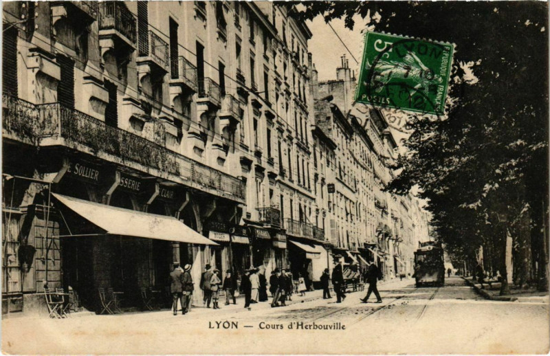 Carte postale ancienne Lyon- Cours d'Herbouville France à Lyon