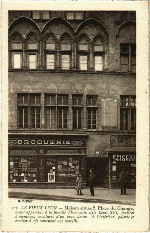 Carte postale ancienne Lyon- Place du Change France à Lyon