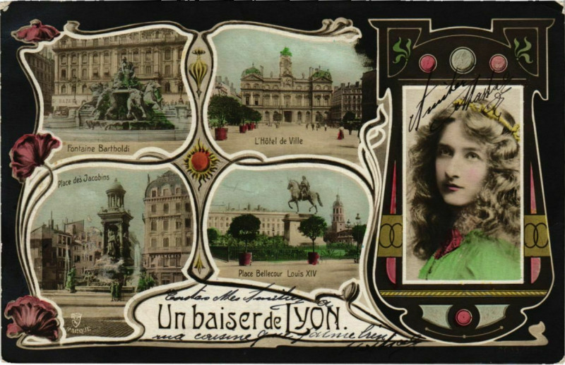 Carte postale ancienne Lyon- souvenir France à Lyon