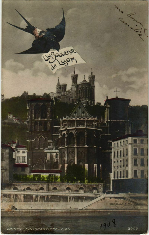 Carte postale ancienne Lyon- souvenir France à Lyon