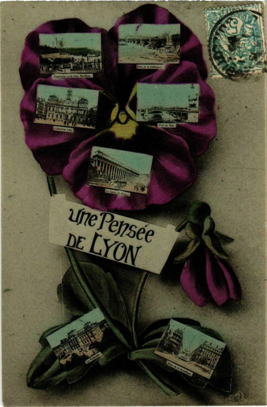 Carte postale ancienne Lyon- souvenir France à Lyon
